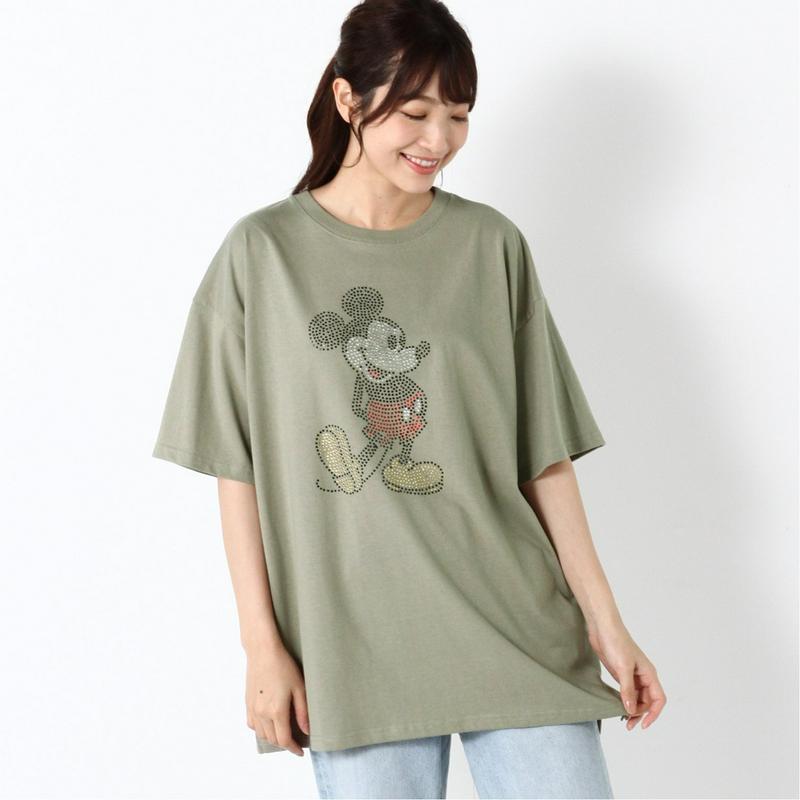 ラインストーン半袖Ｔシャツ【Ｍ～３Ｌ】「ミッキーマウス」（ディズニー）