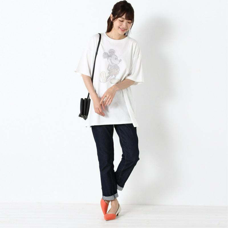 ラインストーン半袖Ｔシャツ【Ｍ～３Ｌ】「ミッキーマウス」（ディズニー）