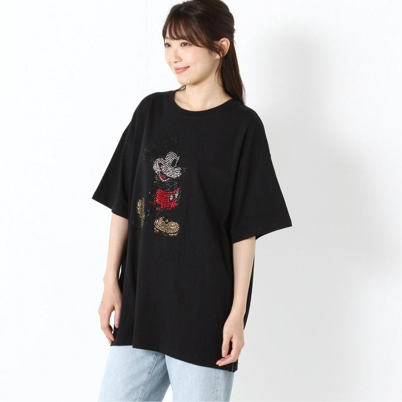 ラインストーン半袖Ｔシャツ【Ｍ～３Ｌ】「ミッキーマウス」（ディズニー）