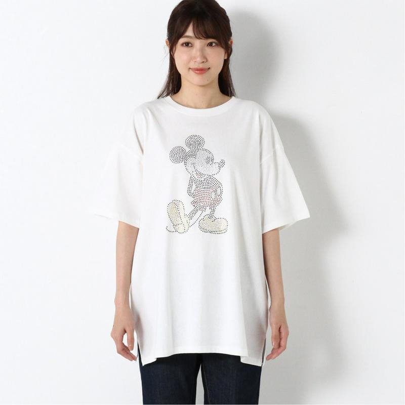 ラインストーン半袖Ｔシャツ【Ｍ～３Ｌ】「ミッキーマウス」（ディズニー）
