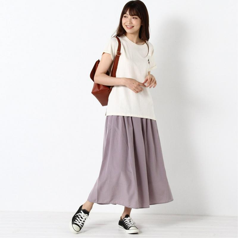 胸刺繍ワイドＴシャツ（ボーダー・無地）「ミッキーマウス」（ディズニー）