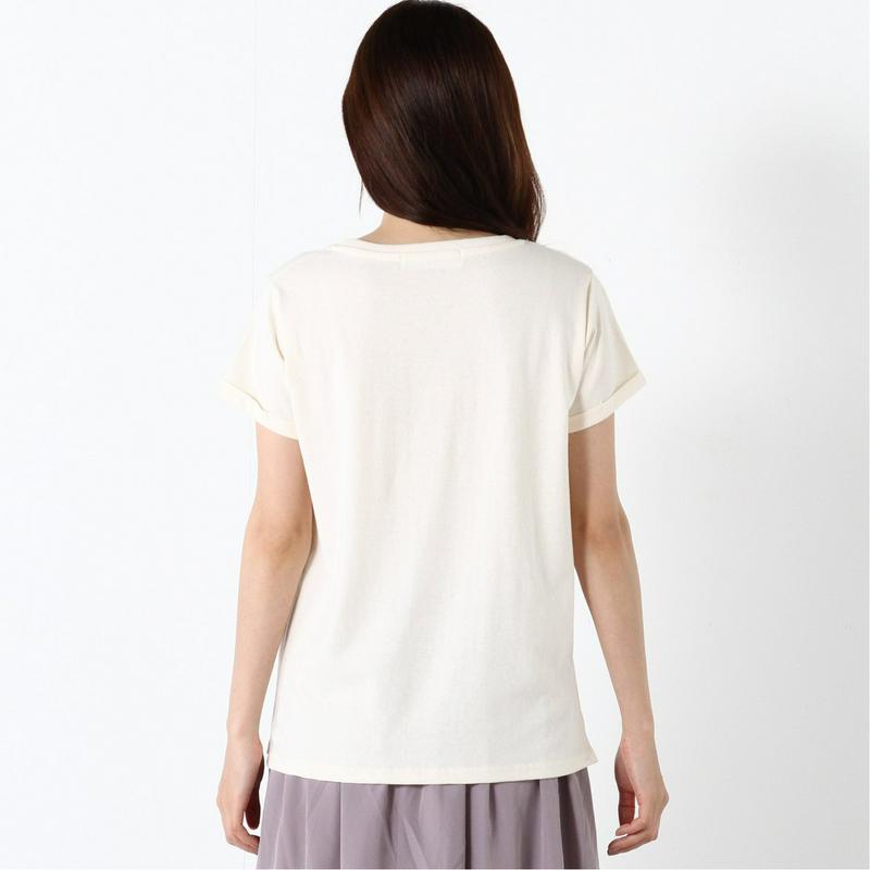 胸刺繍ワイドＴシャツ（ボーダー・無地）「ミッキーマウス」（ディズニー）