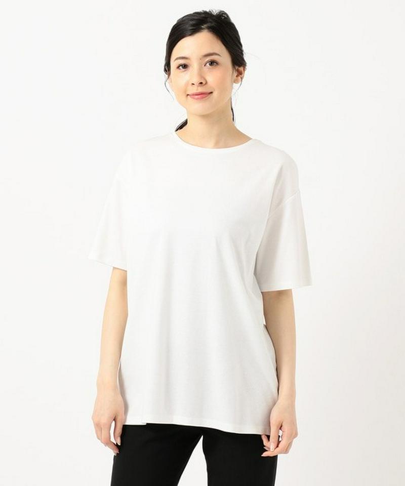 【洗える】バックスリット チュニック丈カットソー