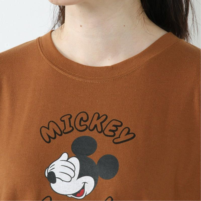 袖ライン目隠しミッキーマウスＢＩＧＴシャツ【Ｍ～３Ｌ】（ディズニー）