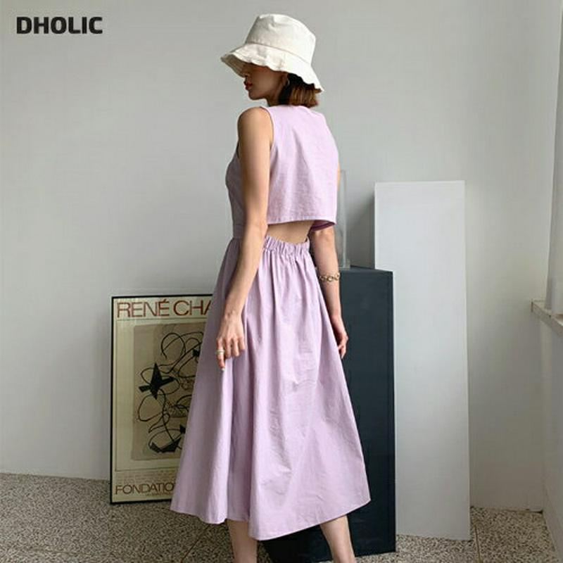 バックスリットスリーブレスワンピース・全3色・t56157 レディース【ops】【ワンピース ロング ロングワンピース スリーブ