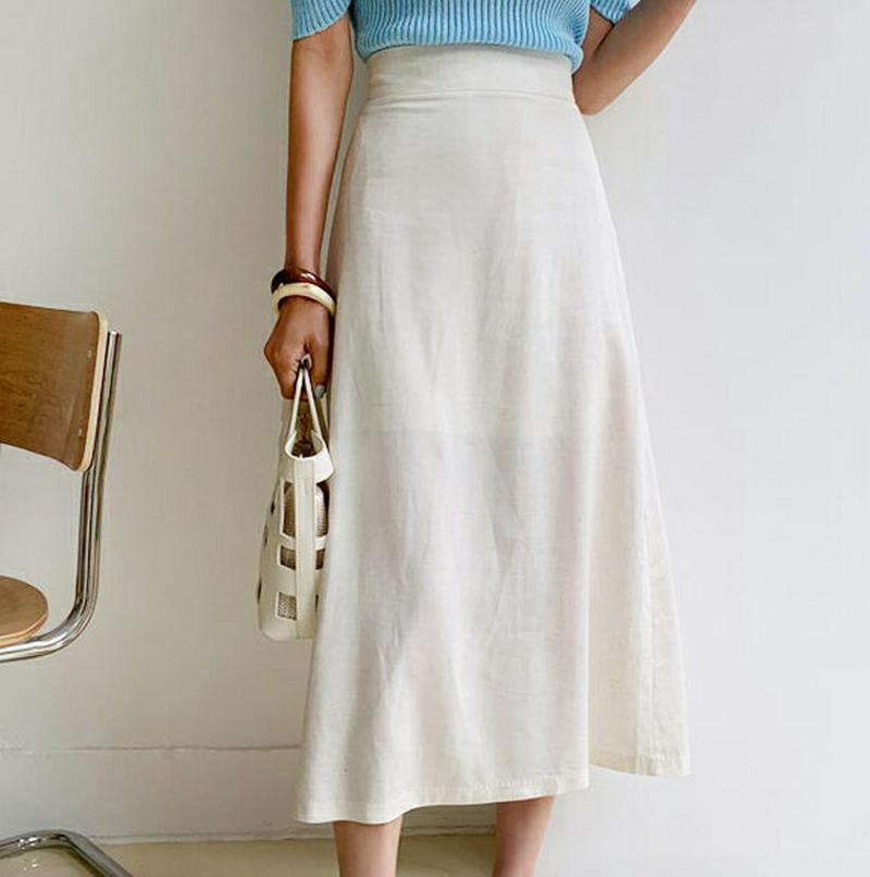 Aラインロングスカート・全4色・t56165 レディース【sk】【スカート ロング ロングスカート Aライン 単色 無地 シンプ