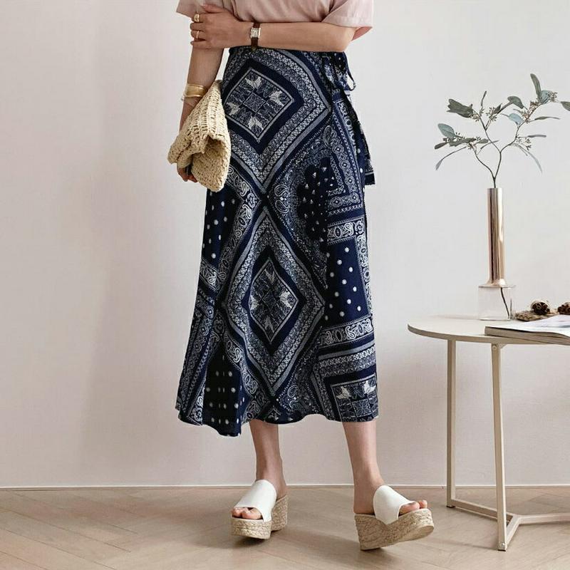 ペイズリーラップスカート・全3色・b62360 レディース【sk】【スカート ロング ロングスカート 巻きスカート 巻スカート 