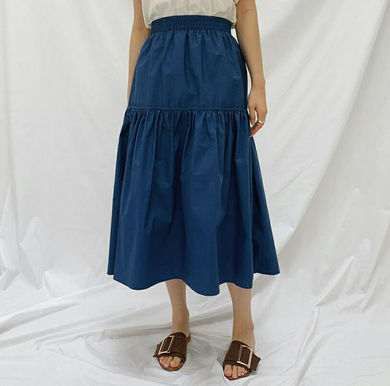 イージーギャザースカート・全3色・62390 レディース【sk】【スカート ロング ロングスカート ギャザー ウエストゴム 単色