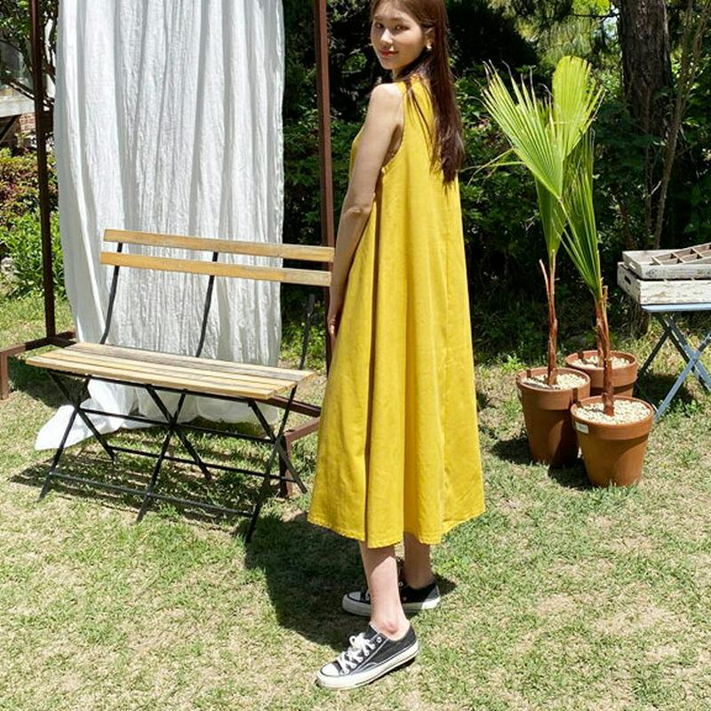 リネン混フレアワンピース・全3色・t59356 レディース【ops】【ワンピース ロング ロングワンピース フレア フレアワンピ