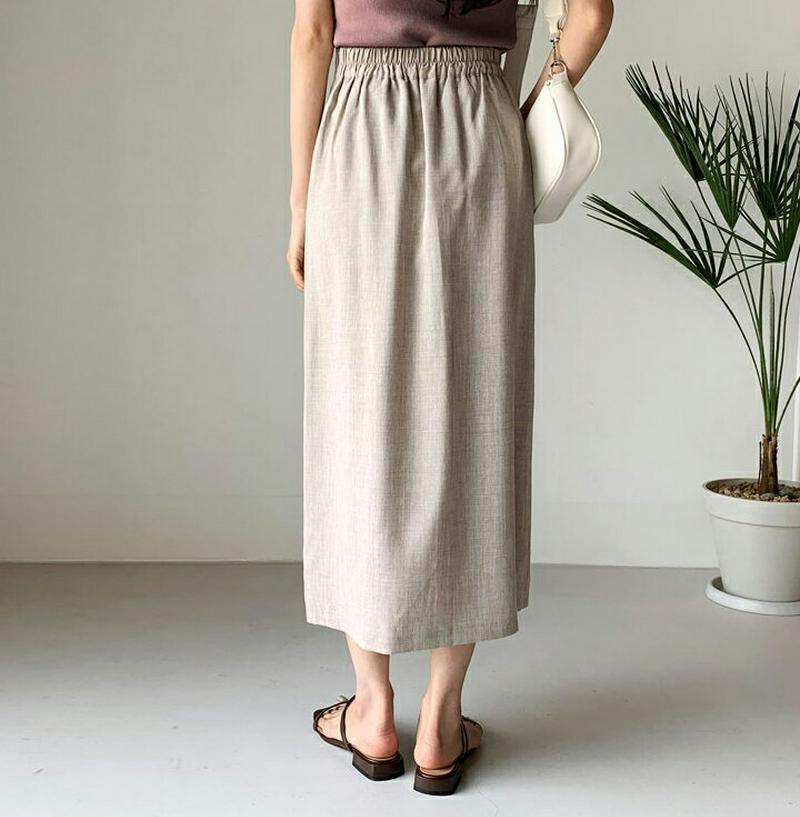 タックHラインスカート・全4色・b55695 レディース【sk】【スカート ロング ロングスカート Hライン タック 単色 無地
