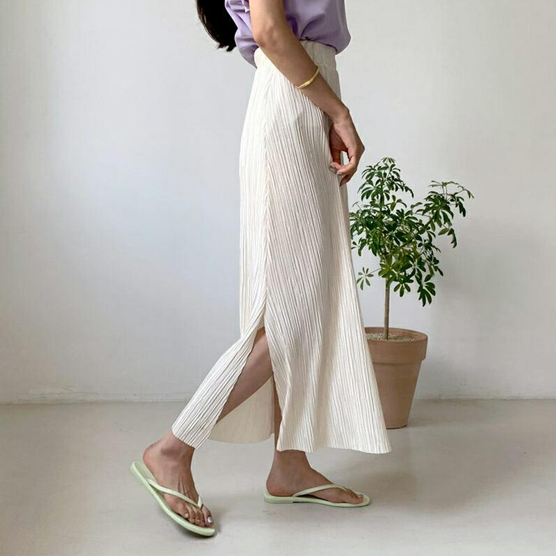 プリーツスリットスカート・全3色・t55696 レディース【sk】【スカート プリーツ プリーツスカート スリット ロングスカー