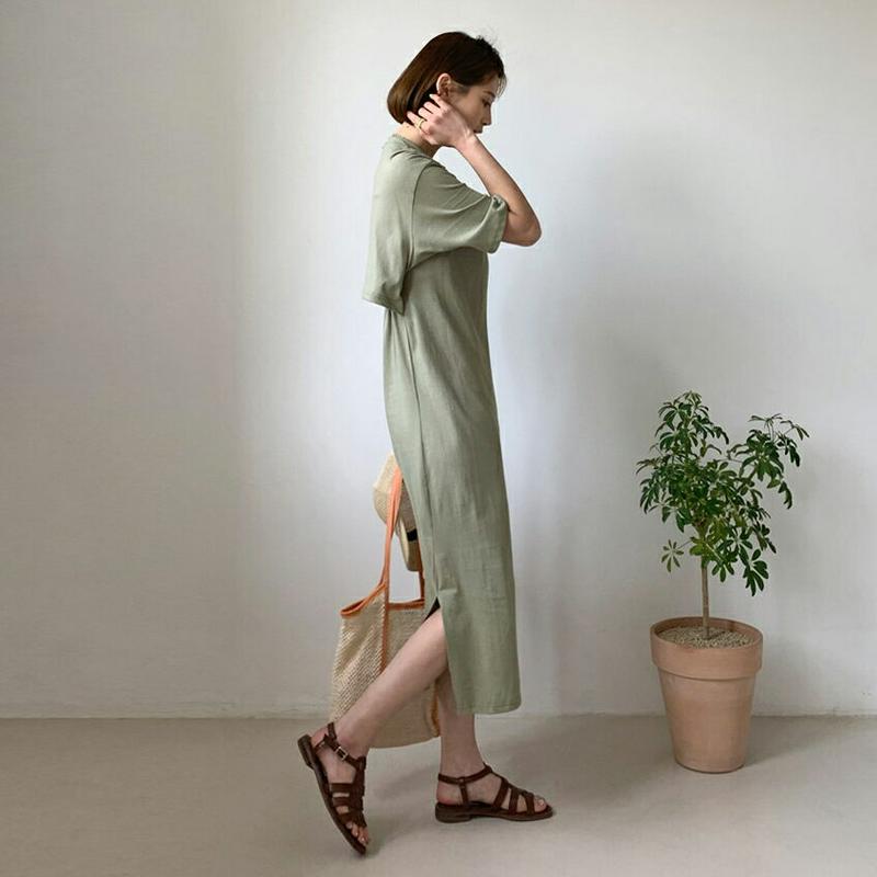 バックオープンワンピース・全4色・t55687 レディース【ops】【ワンピース ロング ロングワンピース バックシャン　バック