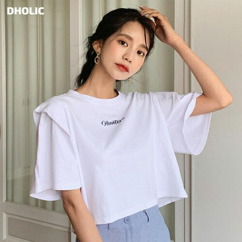 刺繍レタリングウィングTシャツ・全3色・t55675 レディース【tops】【トップス Tシャツ 半袖　ハーフスリーブ レタリン