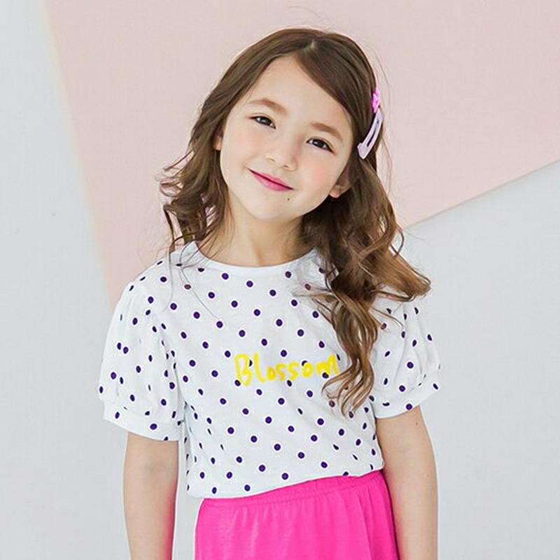 ドットレタリングTシャツ(パープル)・p002350 キッズ【3~8才】【tops】【トップス Tシャツ 半袖 ドット 柄 ロゴ