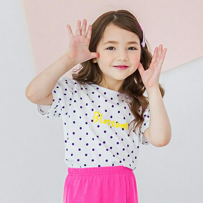 ドットレタリングTシャツ(パープル)・p002350 キッズ【3~8才】【tops】【トップス Tシャツ 半袖 ドット 柄 ロゴ