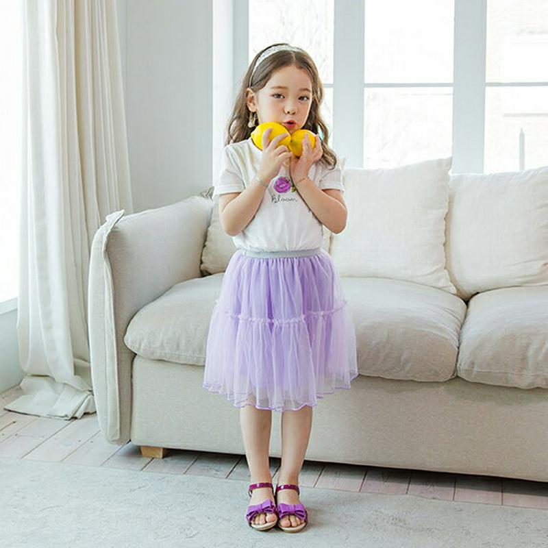 フリルチュールスカート(パープル)・p002338 キッズ【3~8才】【sk】【スカート ミディ丈 ミディスカート チュール チ