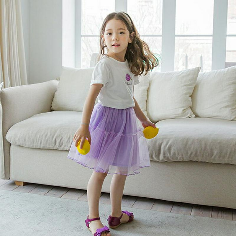 フリルチュールスカート(パープル)・p002338 キッズ【3~8才】【sk】【スカート ミディ丈 ミディスカート チュール チ