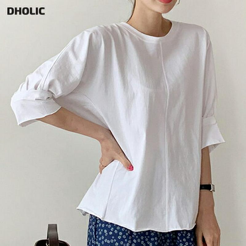ギャザースリーブTシャツ・全3色・b62339 レディース【tops】【トップス Tシャツ 七分丈 七分袖 7分袖 7分丈 無地