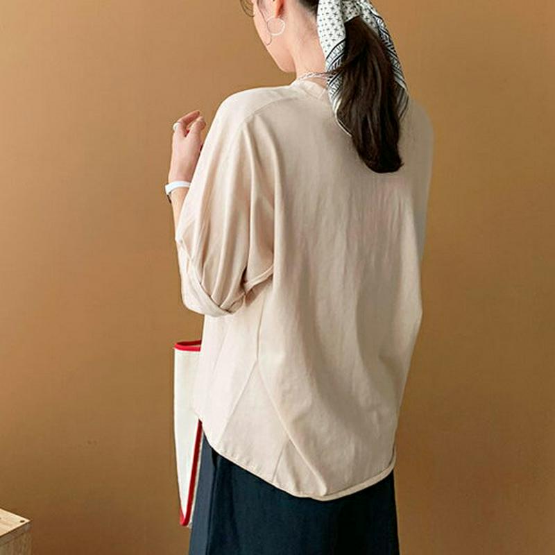 ギャザースリーブTシャツ・全3色・b62339 レディース【tops】【トップス Tシャツ 七分丈 七分袖 7分袖 7分丈 無地