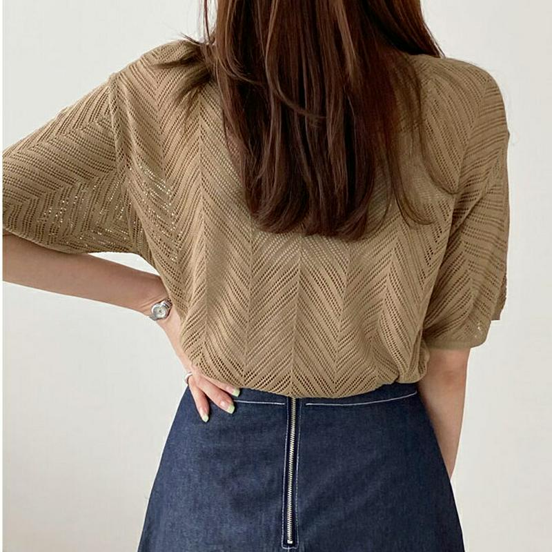 ジグザグパンチングニット・全4色・b62346 レディース【tops】【トップス ニット ニットトップス パンチングニット パン