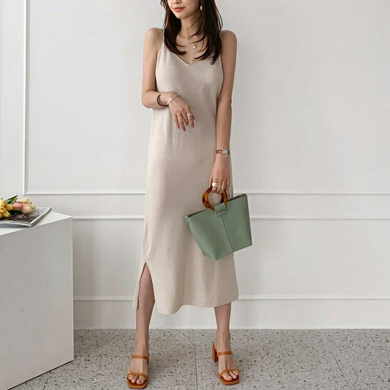 ニットスリーブレスワンピース・全3色・b62375 レディース【ops】【ワンピース ロング ロングワンピース スリーブレス ノ