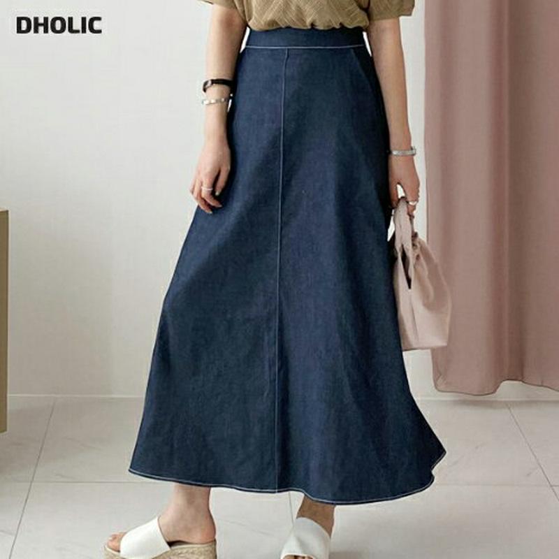 デニムAラインスカート・全1色・t62362 レディース【sk】【スカート ロング ロングスカート デニム デニムスカート Aラ