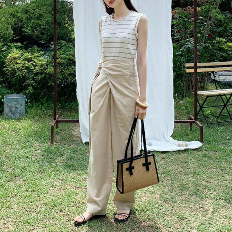 ハイウエストラップパンツ・全3色・t59507 レディース【pt】【パンツ ロングパンツ ズボン ボトムス ラップパンツ ラップ