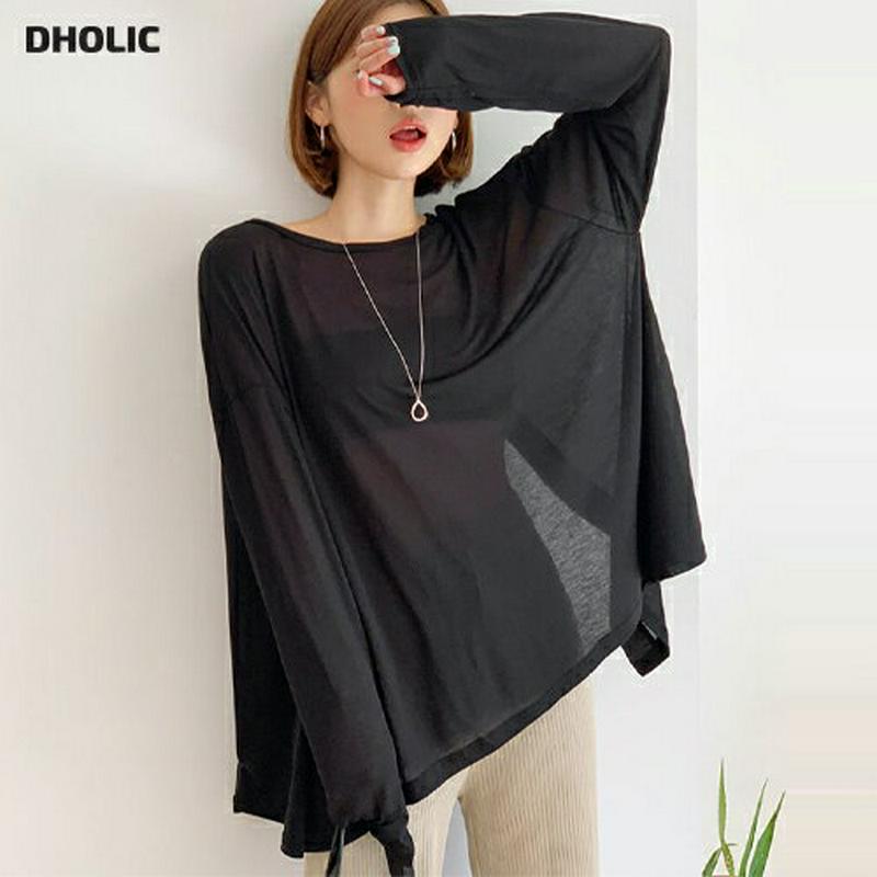 バックスリットシアーTシャツ・全3色・t59487 レディース【tops】【トップス Tシャツ 長袖 シアー 透け感 シースルー