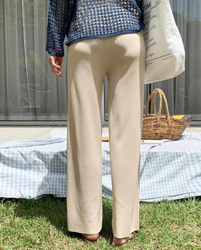 リブニットパンツ・全4色・b59591 レディース【pt】【パンツ ズボン ボトムス ロングパンツ リブ リブパンツ ニット リ