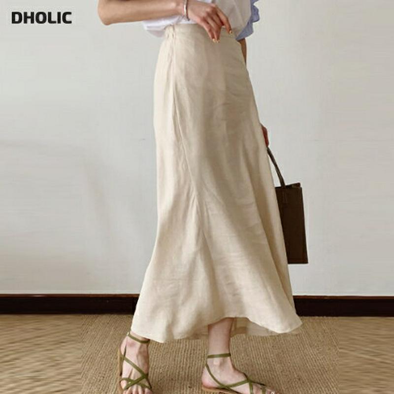 リネン混フレアスカート・全5色・b59510 レディース【sk】【スカート ロング ロングスカート フレア フレアスカート 単色