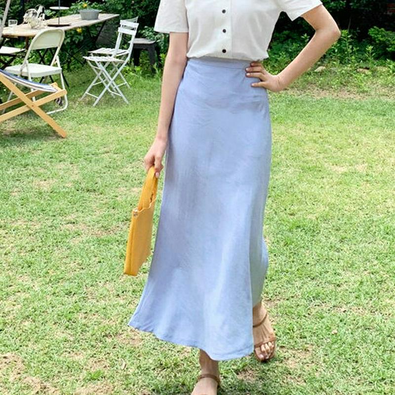 リネン混フレアスカート・全5色・b59510 レディース【sk】【スカート ロング ロングスカート フレア フレアスカート 単色