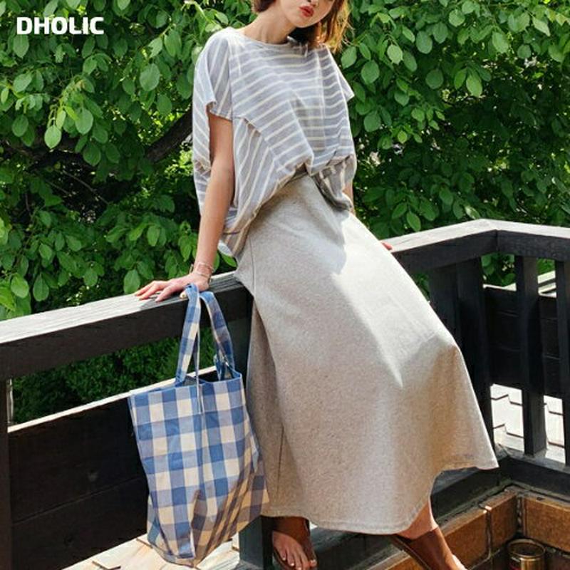 ボーダーTシャツ&スカートSET・全2色・b59536 レディース【sk】【セット セットアップ setup トップス Tシャツ