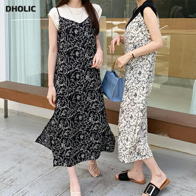 小花柄キャミワンピース・全2色・t62379 レディース【ops】【ワンピース ロング ロングワンピース 花柄 フラワー 小花柄