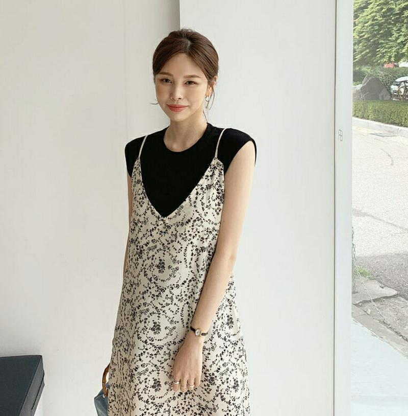 小花柄キャミワンピース・全2色・t62379 レディース【ops】【ワンピース ロング ロングワンピース 花柄 フラワー 小花柄