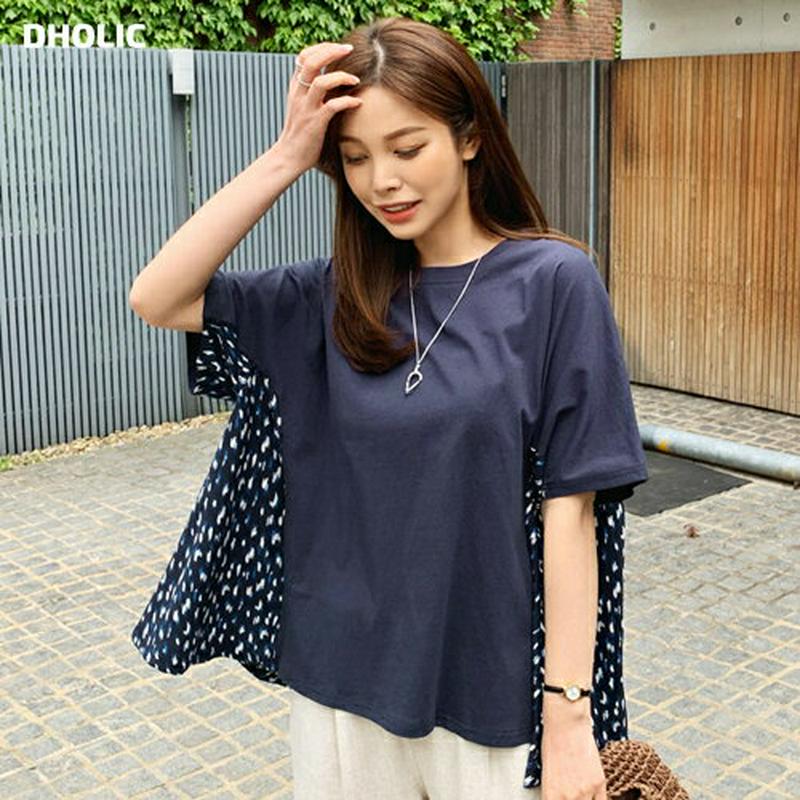 サイドパターンフレアTシャツ・全4色・b62371 レディース【tops】【トップス Tシャツ 半袖 ハーフスリーブ フレア フ