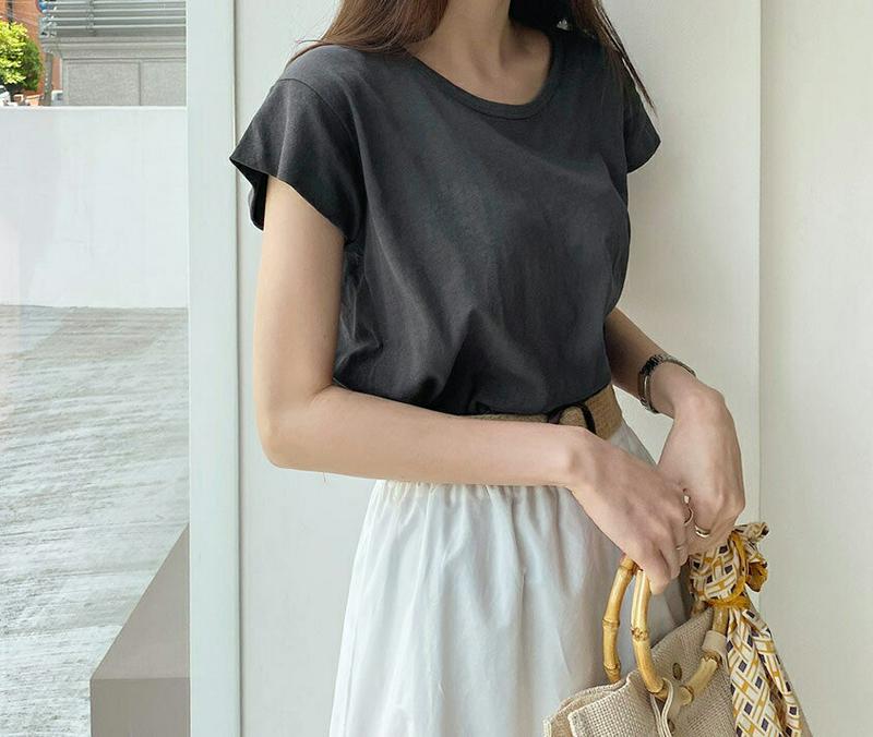 キャップスリーブTシャツ・全3色・t62355 レディース【tops】【トップス Tシャツ キャップスリーブ ショートスリーブ 