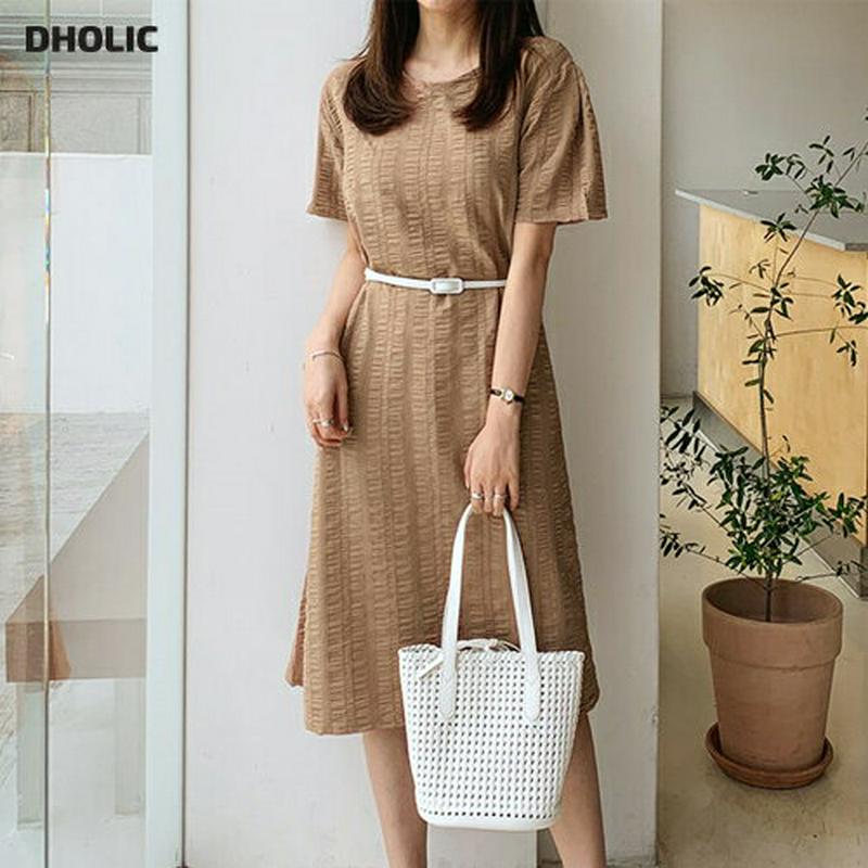 ラウンドAラインワンピース・全3色・b62385 レディース【ops】【ワンピース ミディ丈 ミディワンピース 半袖 Aライン 