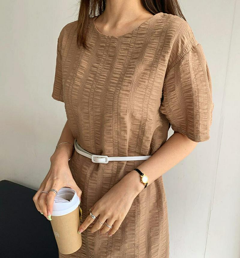 ラウンドAラインワンピース・全3色・b62385 レディース【ops】【ワンピース ミディ丈 ミディワンピース 半袖 Aライン 