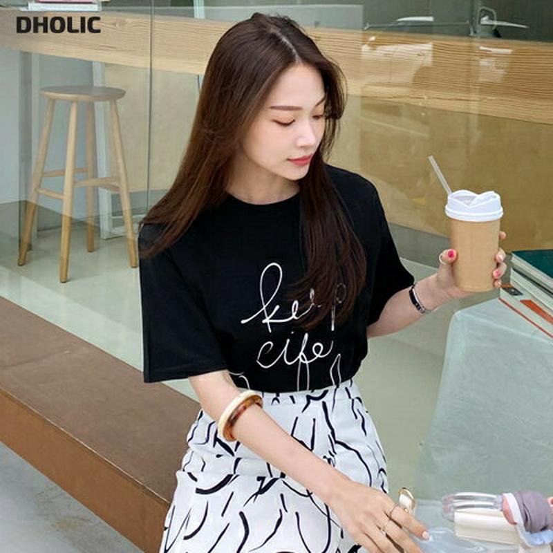 レタリングコットンTシャツ・全3色・t62359 レディース【tops】【トップス Tシャツ 半袖 ハーフスリーブ レタリング 