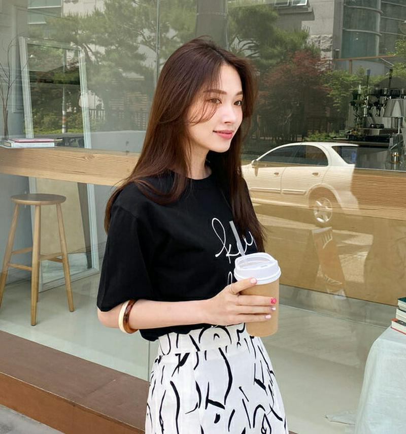 レタリングコットンTシャツ・全3色・t62359 レディース【tops】【トップス Tシャツ 半袖 ハーフスリーブ レタリング 