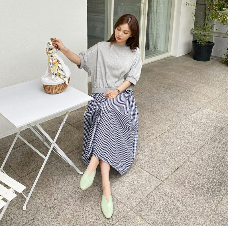 チェックコントラストワンピース・全2色・b62386 レディース【ops】【ワンピース ロング ロングワンピース チェック チェ