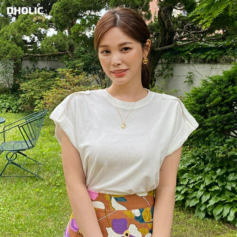 ロールアップスリーブTシャツ・全3色・b62356 レディース【tops】【トップス Tシャツ ロールアップ ショートスリーブ 