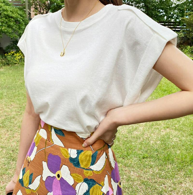 ロールアップスリーブTシャツ・全3色・b62356 レディース【tops】【トップス Tシャツ ロールアップ ショートスリーブ 