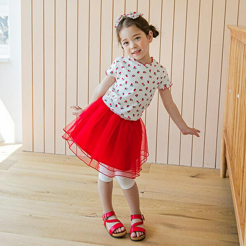 チュチュスカートレギンス(レッド)・p002309 キッズ【3~8才】【pt】【スカートレギンス レギンス スカート チュチュ 