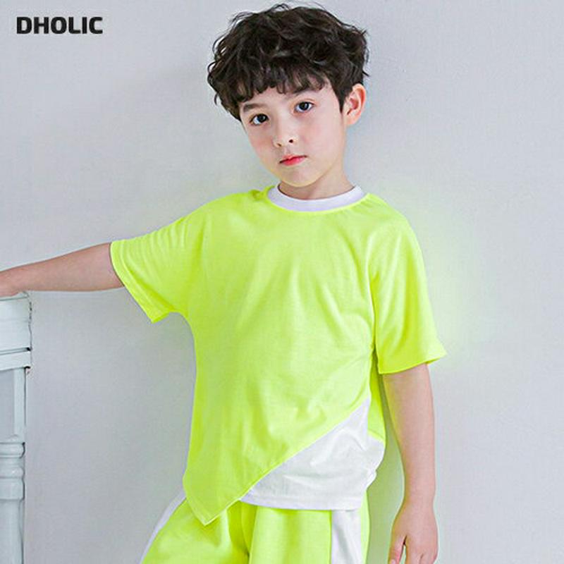カラーコントラストTシャツ・p002409 キッズ【3~8才】【tops】【トップス Tシャツ 半袖 ハーフスリーブ コントラスト 配色 カジュアル ラフ 女の子 男の子 子供 こども 子供服 こども服】【KIDS】