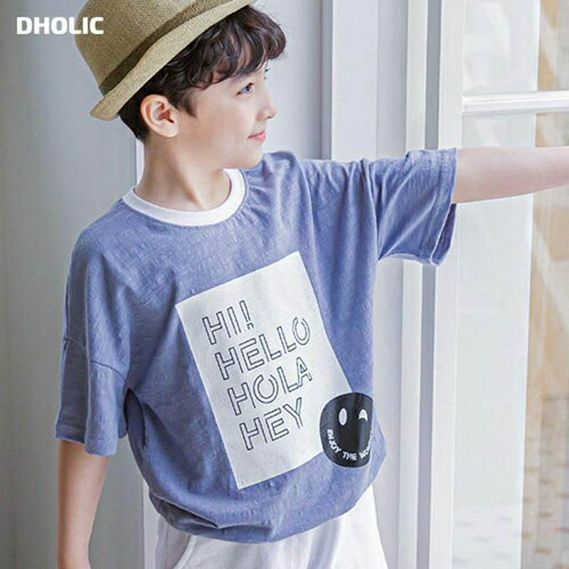 スマイルボックスプリントTシャツ・p002410 キッズ【3~8才】【tops】【トップス Tシャツ 半袖 スマイル ボックスロゴ ロゴ ロゴT カジュアル ラフ 女の子 男の子 子供 こども 子供服 こども服】【KIDS】