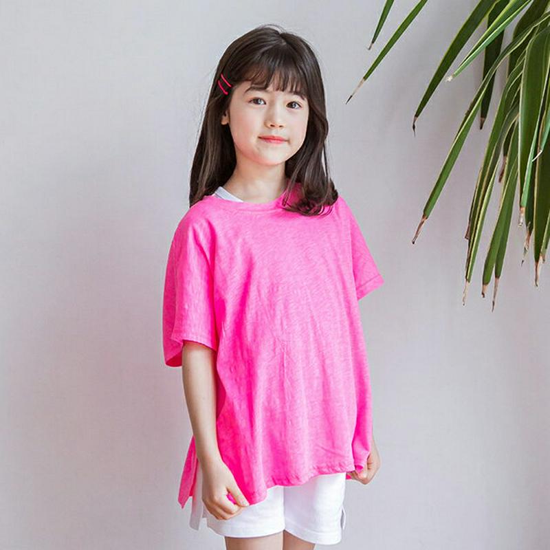 ピグメントフレンチスリーブTシャツ・p002412 キッズ【3~8才】【tops】【トップス Tシャツ 半袖 ハーフスリーブ フレンチスリーブ 単色 無地 シンプル カジュアル ラフ 女の子 男の子 子供 こども 子供服 こども服】【KIDS】