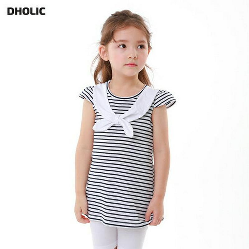 リボンネックボーダーTシャツ・p002267 キッズ【3~8才】【tops】【トップス Tシャツ キャップスリーブ ショートスリーブ ボーダー 柄 りぼん リボン リボンネック カジュアル 女の子 子供 こども 子供服 こども服】【KIDS】