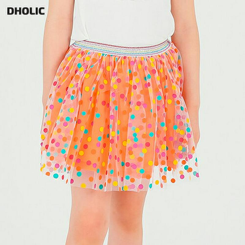カラフルドットチュールミニスカート・p002259 キッズ【3~8才】【sk】【スカート ミニスカート ショート丈 チュール チュールスカート カラフル ドット 柄 可愛い かわいい 女の子 子供 こども 子供服 こども服】【KIDS】