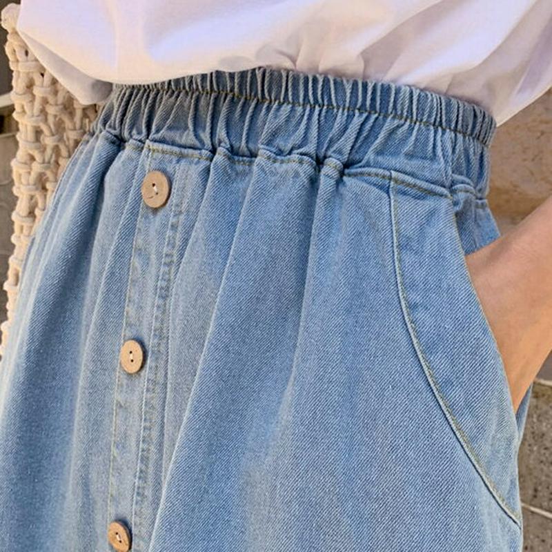 デニムボタンスカート・全2色・b59365 レディース【sk】【スカート ミディ丈 ミディスカート デニム デニムスカート カジ